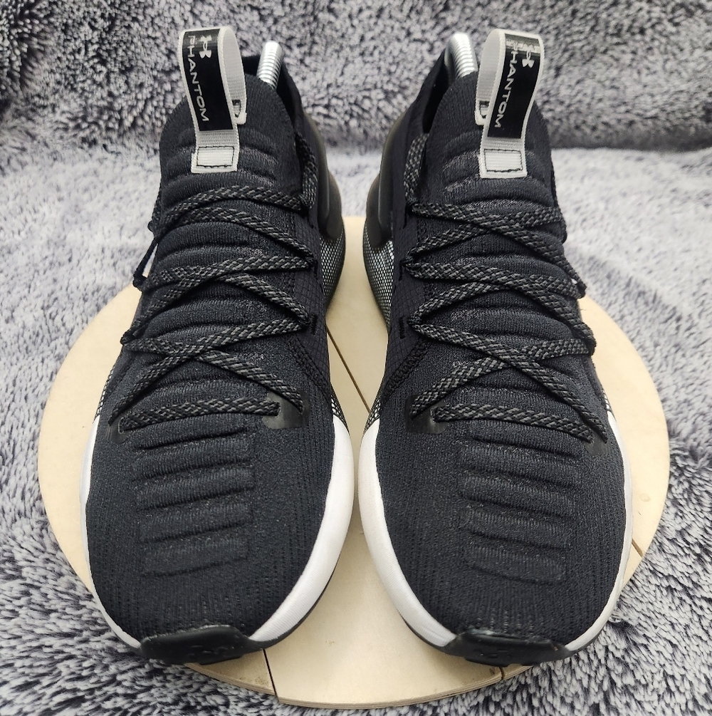 Under Armour Men’s Black & White HOVR Phantom 3 Running Shoes Size 9.5 - Picture 2 of 8